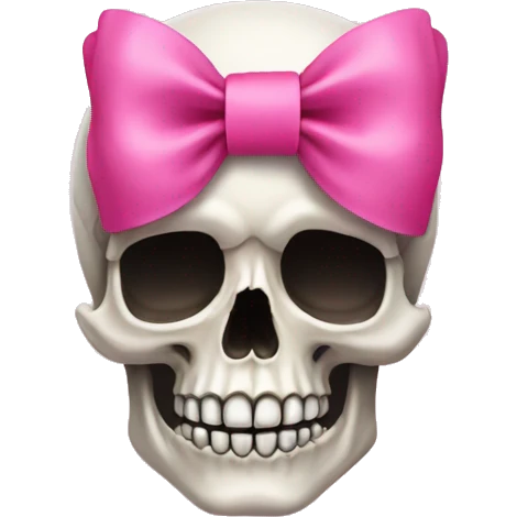 Skull with a pink bow emoji