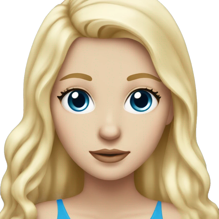 White girl long blonde hair with blue eyes with another girl who is Colombian with black hair  emoji