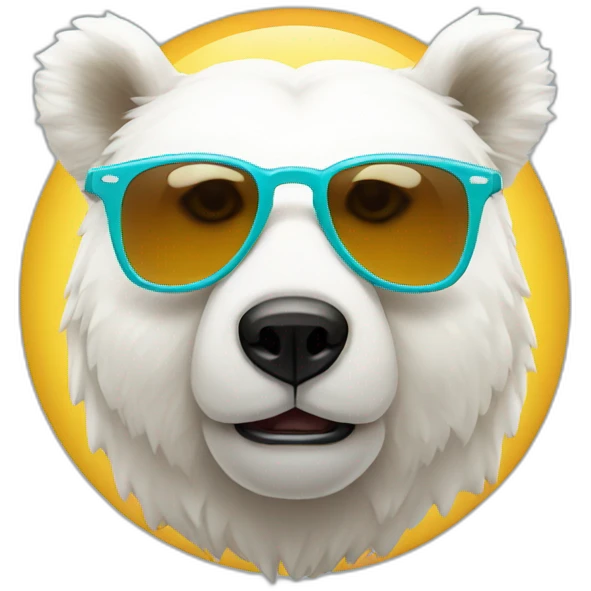 white bear in sunglasse emoji