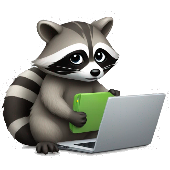 raccoon with a laptop emoji