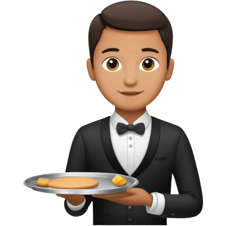 waiter with an empty tray emoji