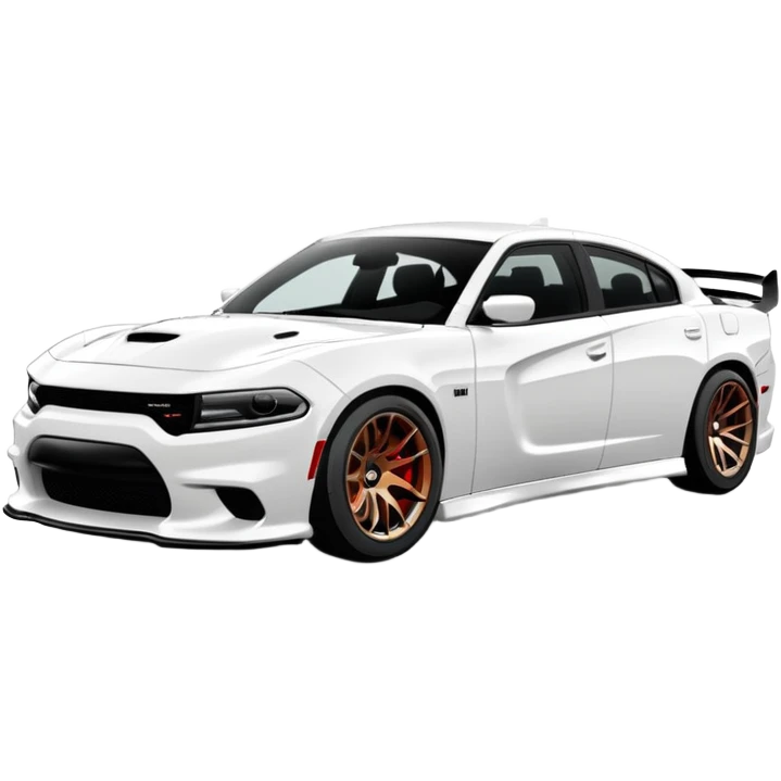 CHARGER DOSH HellCat SRT white and With low suspension body kit 4k, 8k emoji