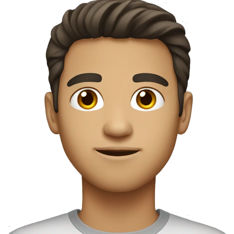 young white hispanic guy with dark brown hair  emoji