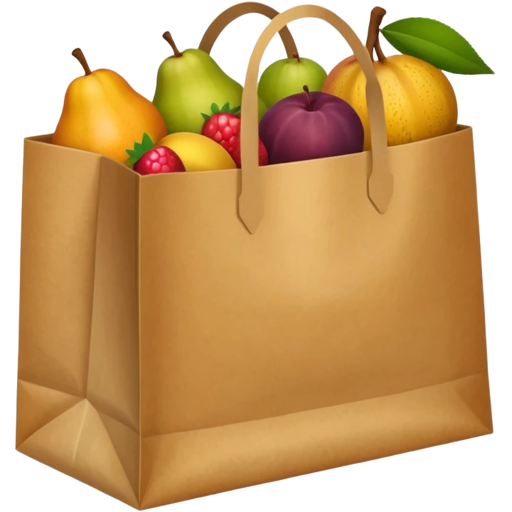 craft paper bag in fruits emoji