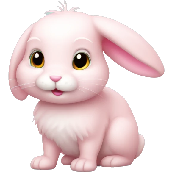 A very cute light pink bunny emoji