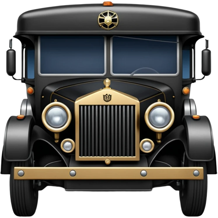 Ornate but stealth 1912 Darth Vader Rolls Royce Grumman mail truck emoji