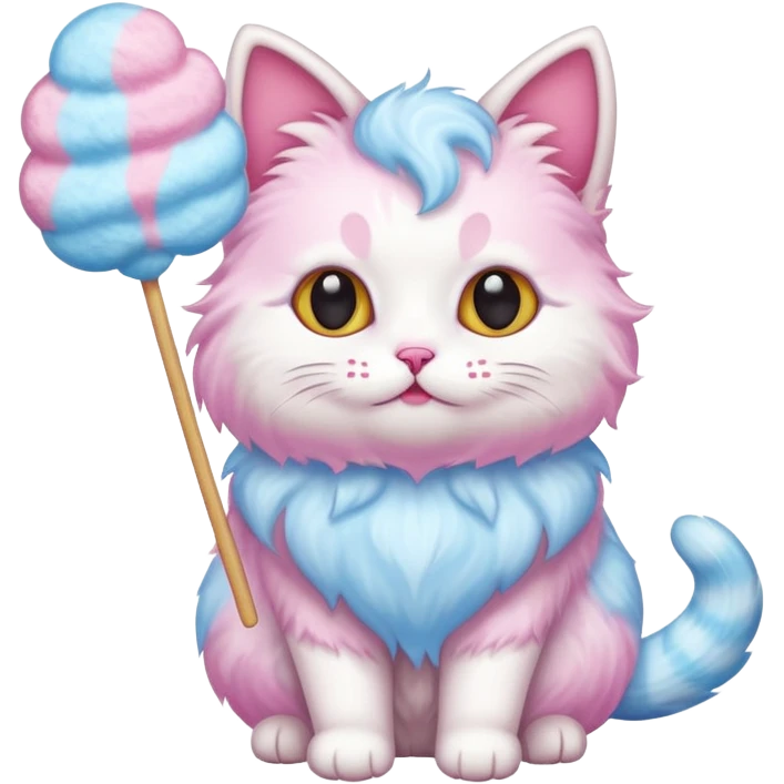 cat with coton candy emoji
