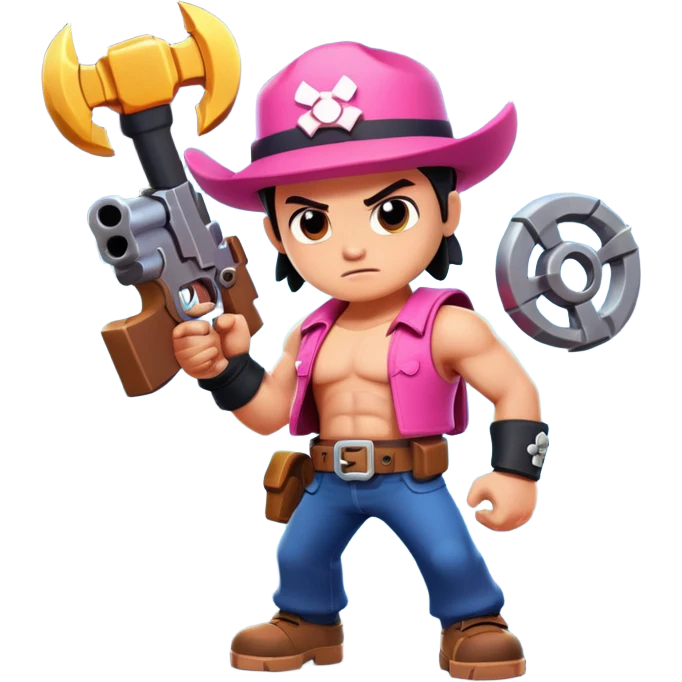 Brawl Stars character with a big weapon emoji