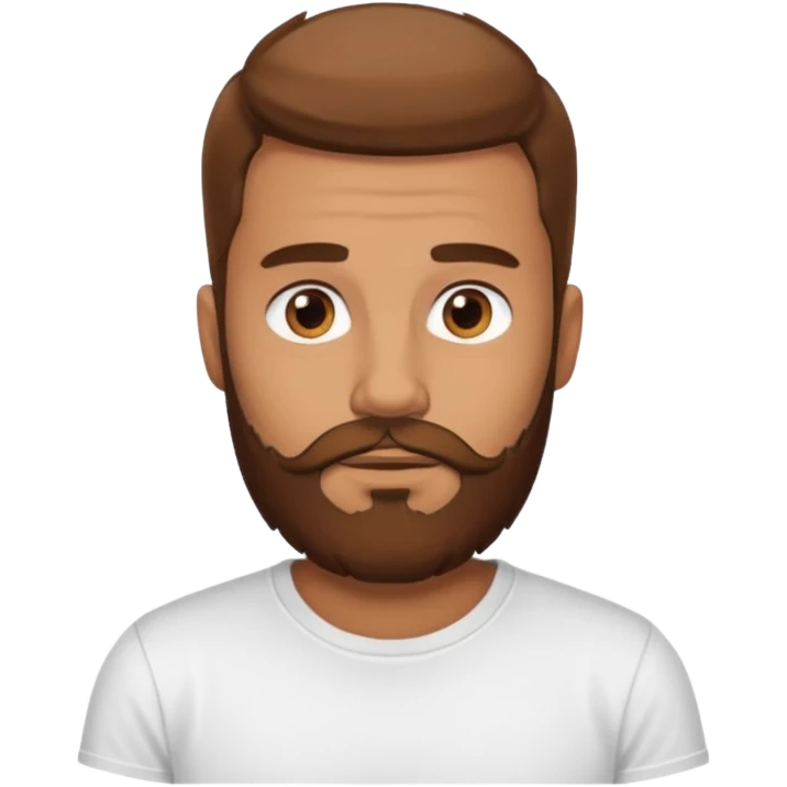 man wearing a T-shirt with a beard emoji