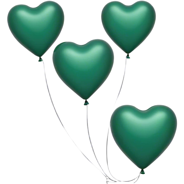dark emerald heart-shaped balloos emoji