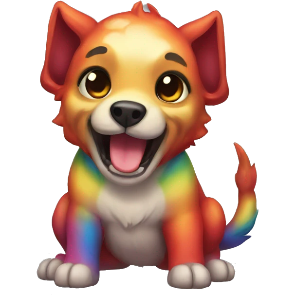 Cute rainbow Cerberus emoji