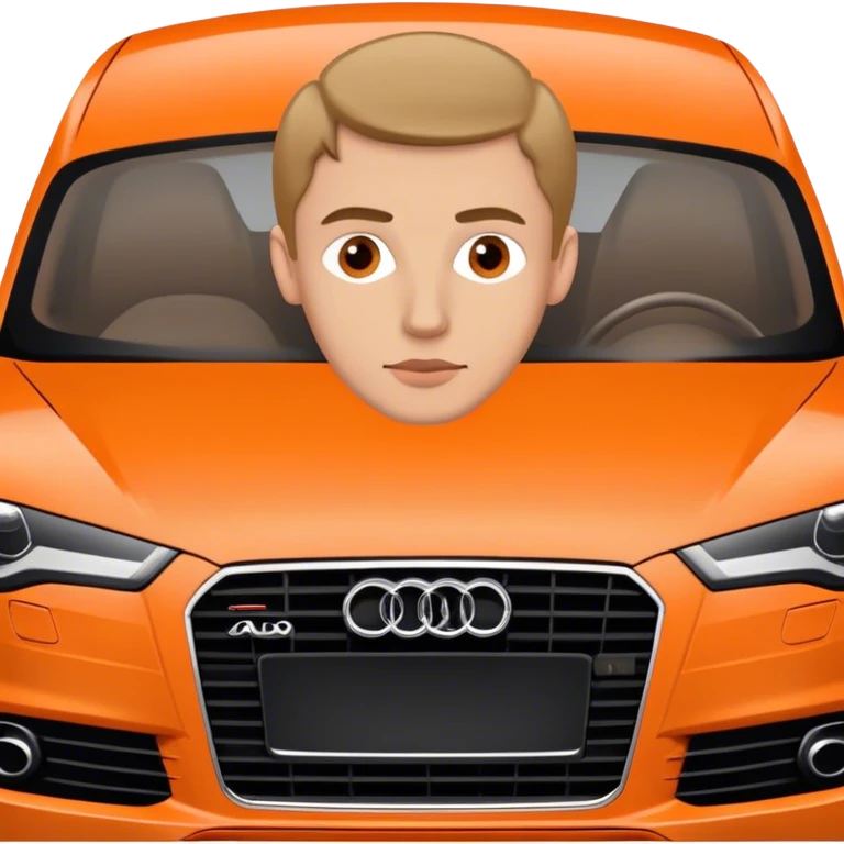 white guy with very thin lips in orange audi emoji
