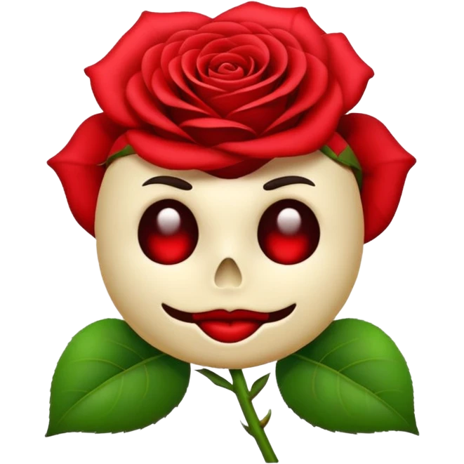 I want this emoji 💀 with this in its mouth 🥀  emoji
