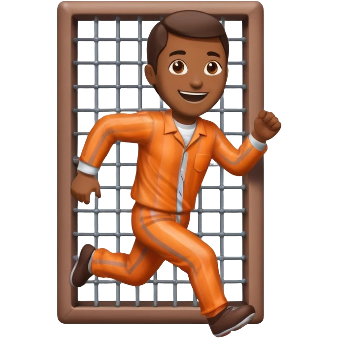 guy made of of sweet candy running out of a prison cell emoji