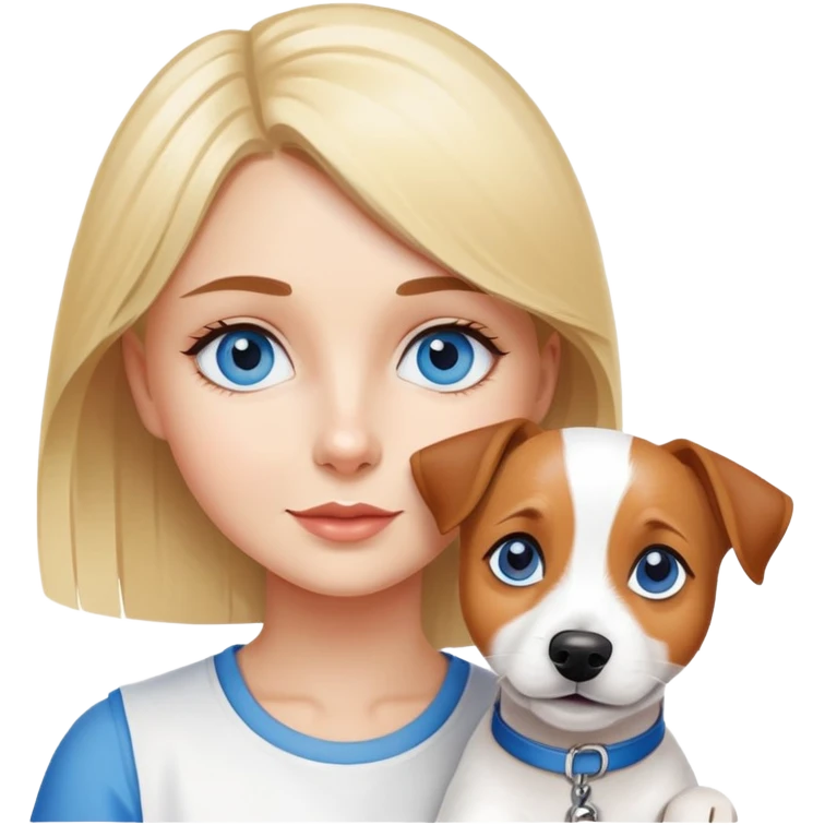 jack russel with blue eyed blonde girl emoji