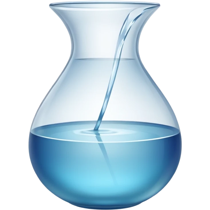 transparent glass vase pot, half filled with water emoji