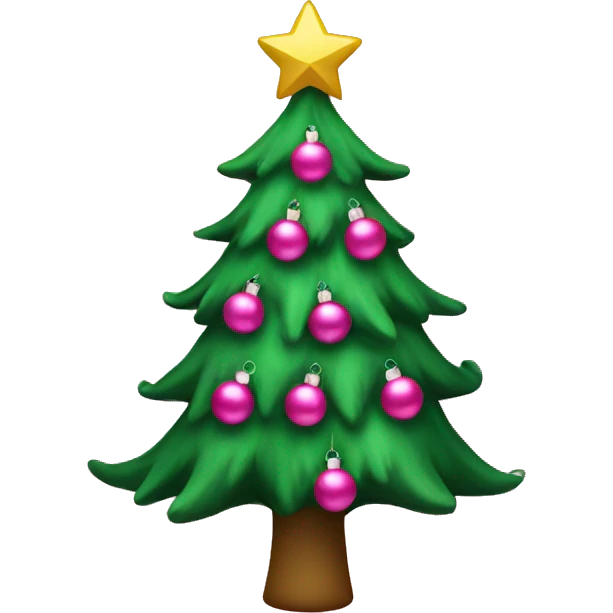 Christmas tree with pink ornaments  emoji