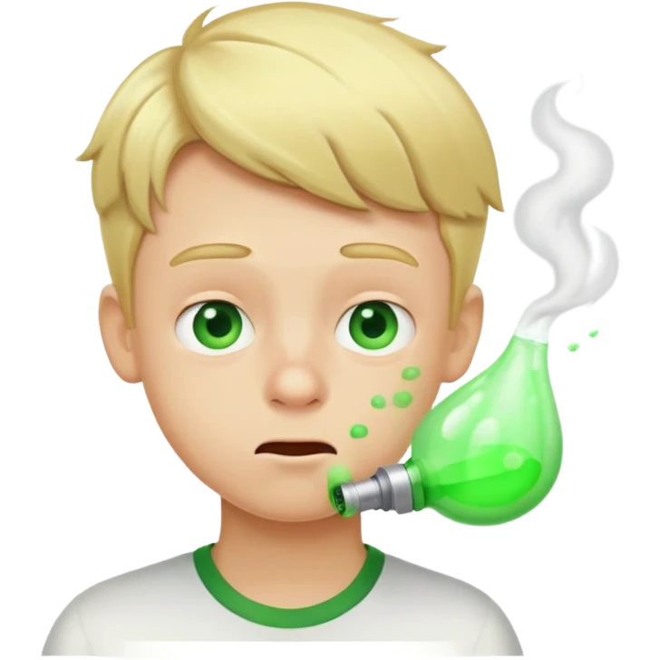 blonde boy farting green gas emoji