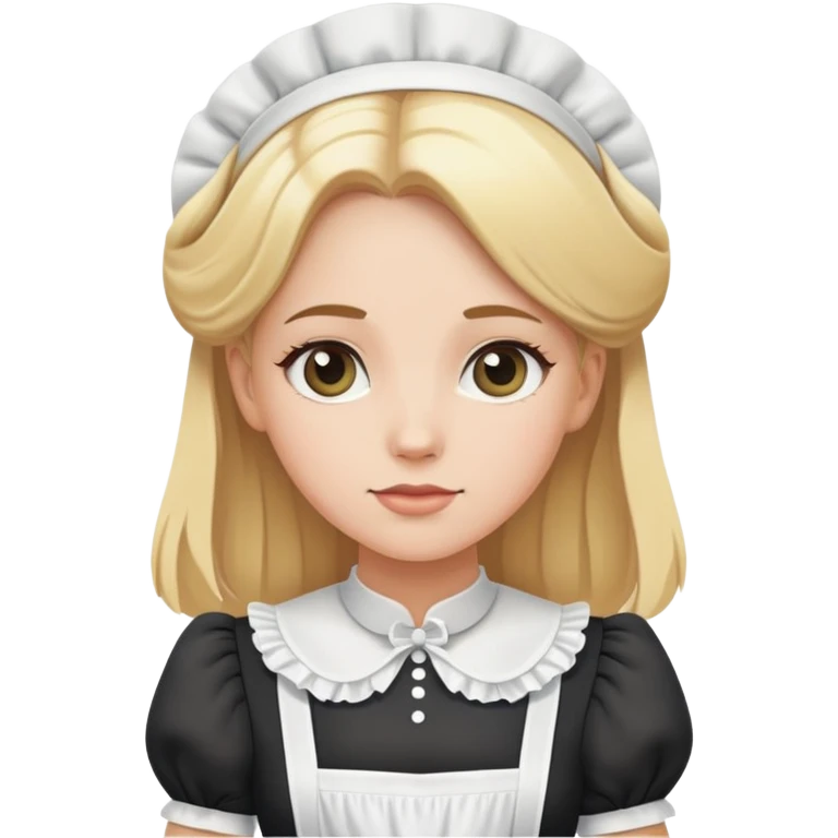 a white female with blond hair aned maid dress emoji