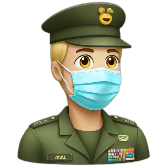 a military Head in a Medical masks emoji