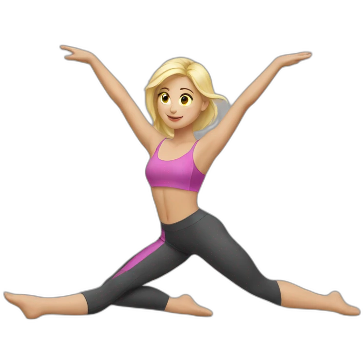 stretching girl blonde emoji