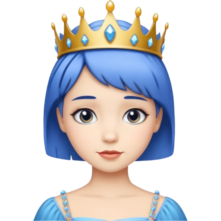 Princess with short blue hair emoji