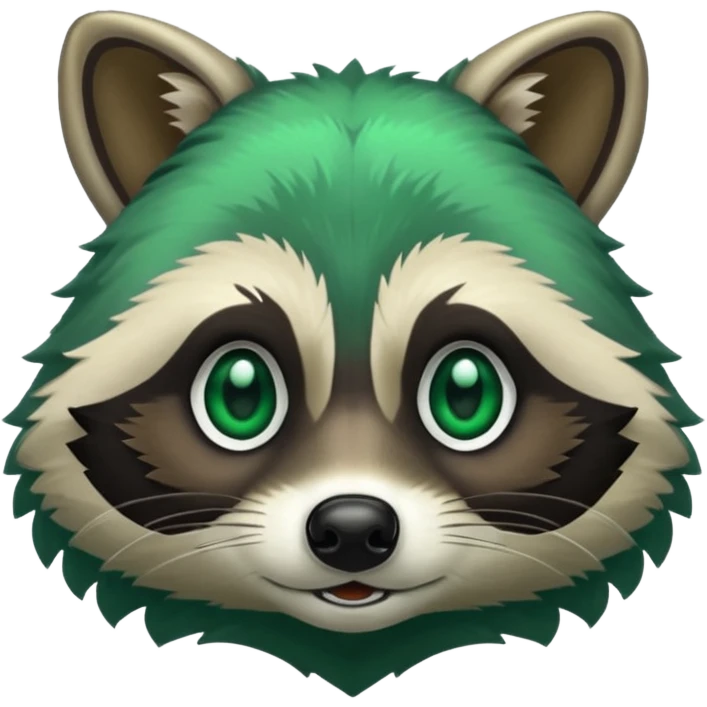 Emerald green racoon emoji