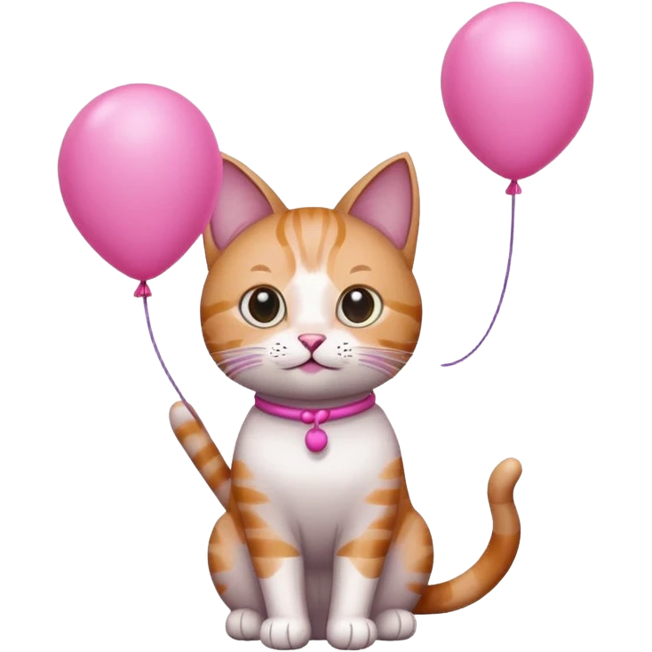 Cat with pink balloon emoji