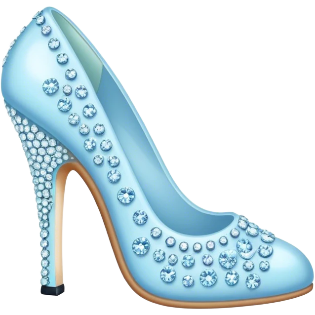Pastel blue rhinestone heel emoji