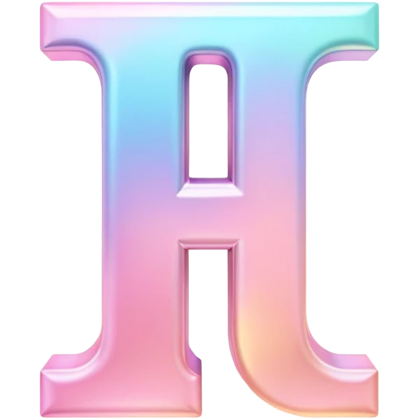 Iridescent pastel pink Font setting icon with letter I emoji