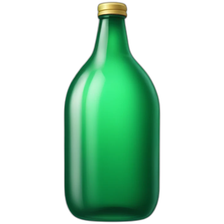 glass green bottle with the inscription Sprite emoji