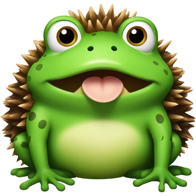 Frog and hedgehog side by side emoji