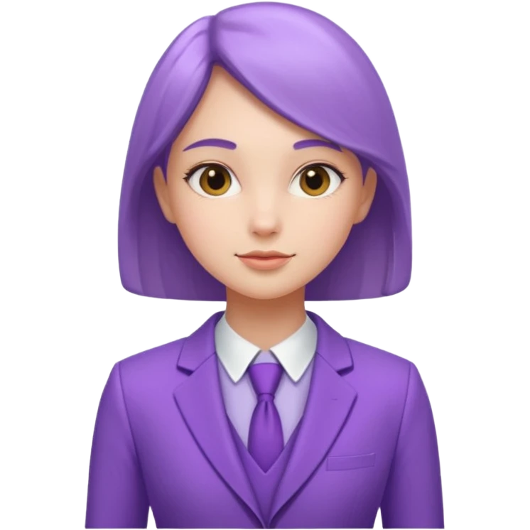 lavender-purple girl Suit, smooth rounded neckline, simple design, glossy surface, plain background. emoji