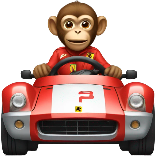 Monkey driving ferrari emoji