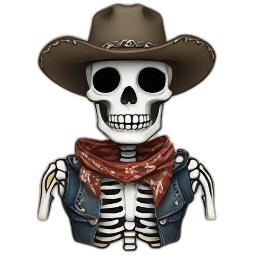 cowboy skeleton bandana emoji