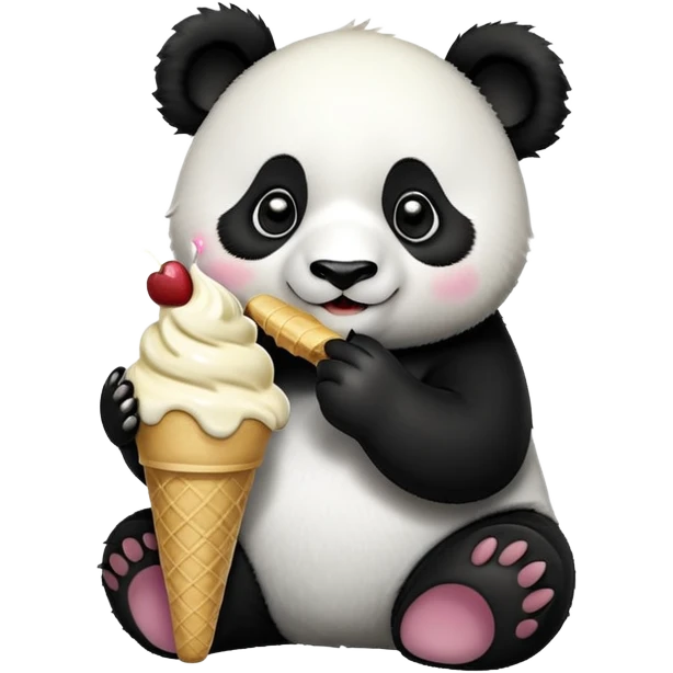 Panda eating ice cream emoji
