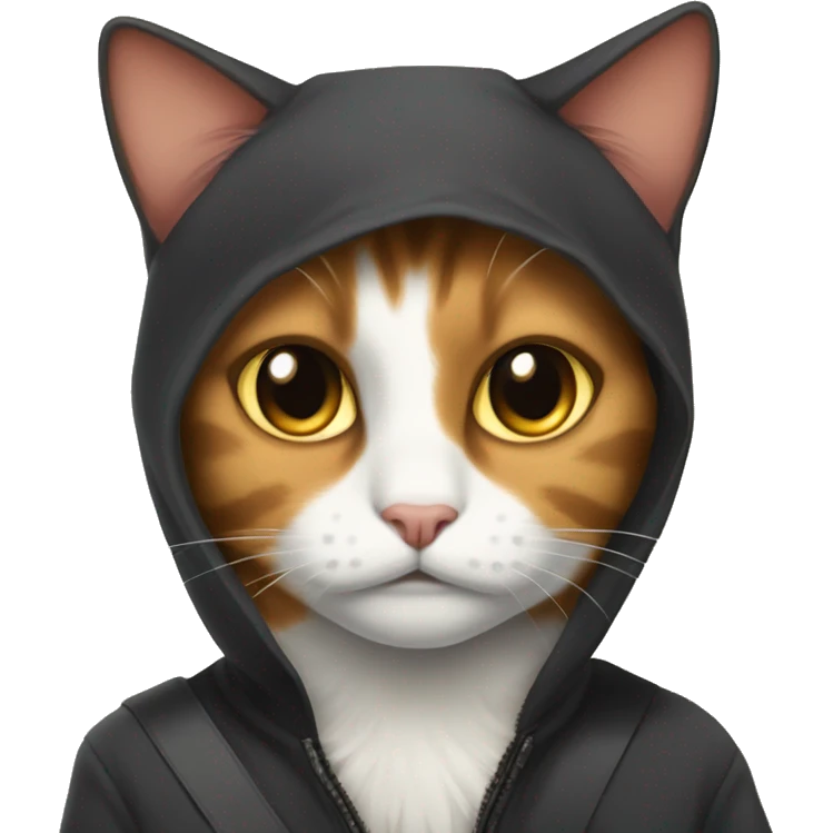 a calico cat who is an undercover spy emoji