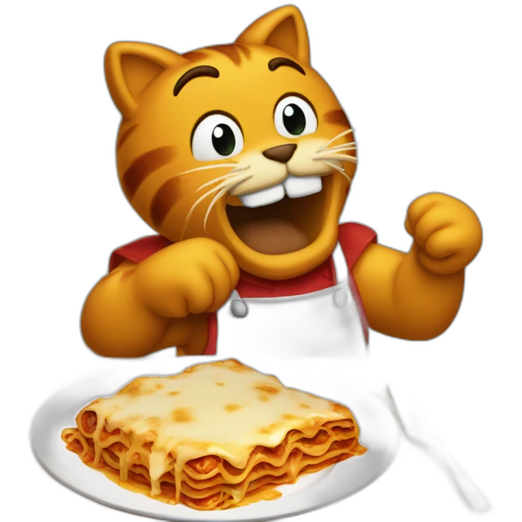 Garfield eating lasagne emoji