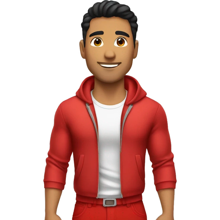 fit latino guy with red pants emoji