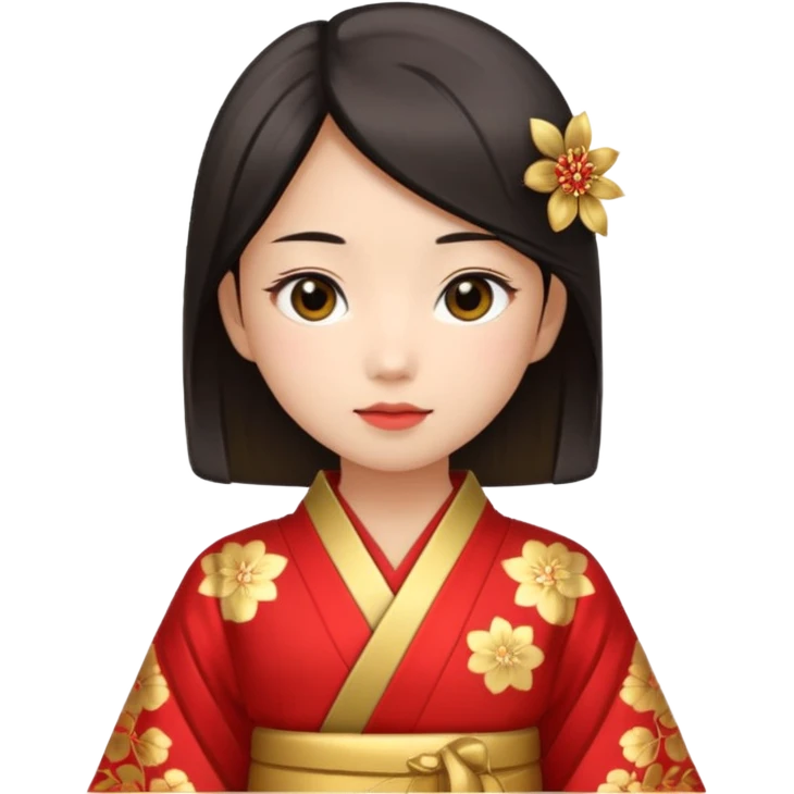Asian girl wearing traditional Japanese clothes emoji