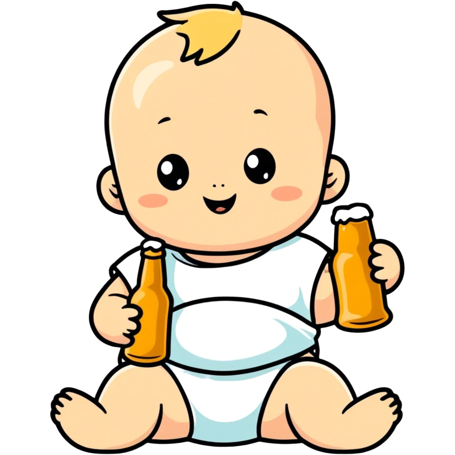 Baby with beer emoji