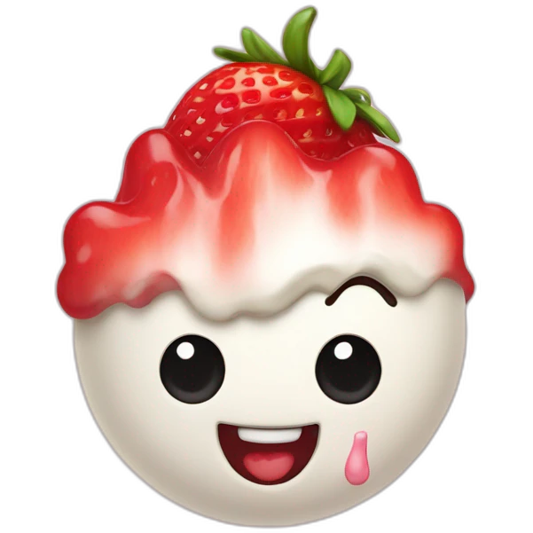 Glace vanille fraise emoji