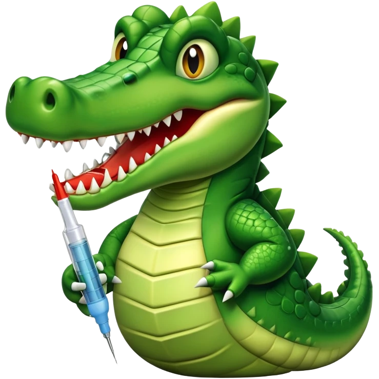 Crocodile with syringe emoji
