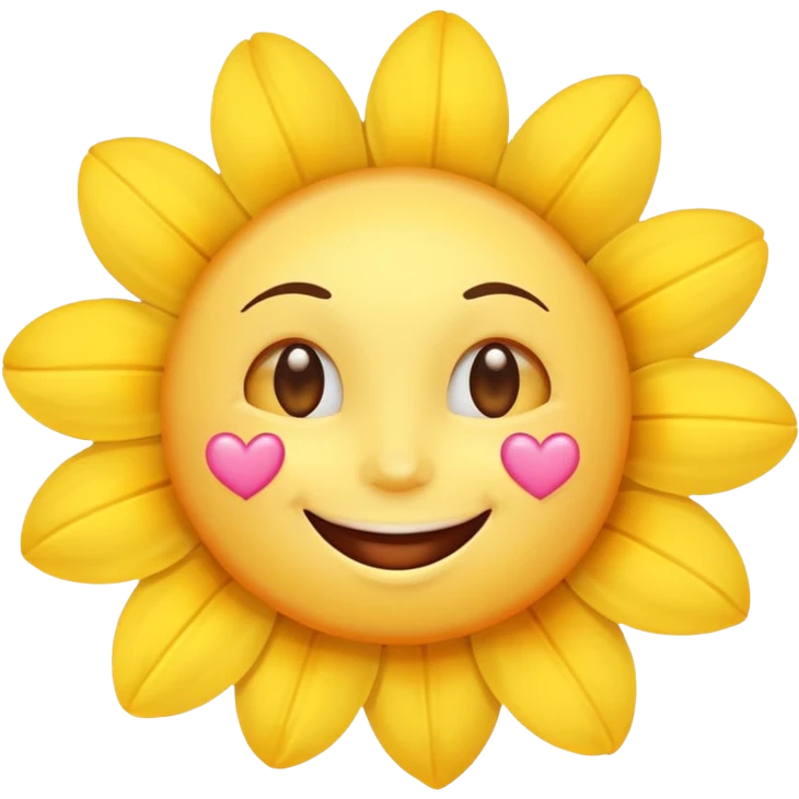sun with hearts and flowers emoji