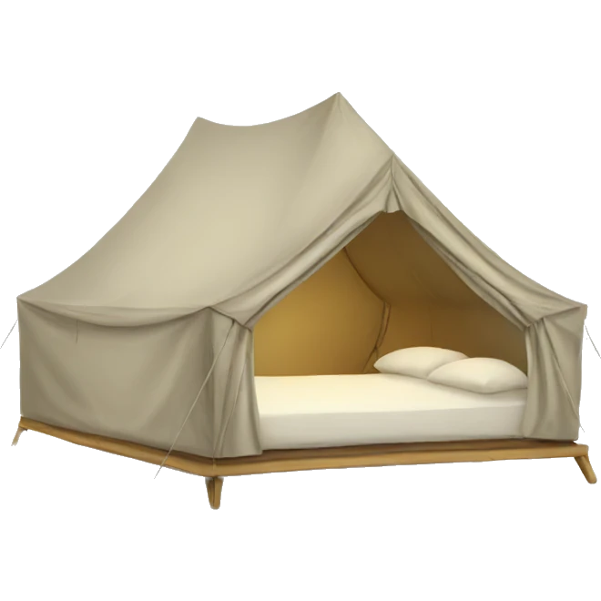big tent with bed inside  emoji