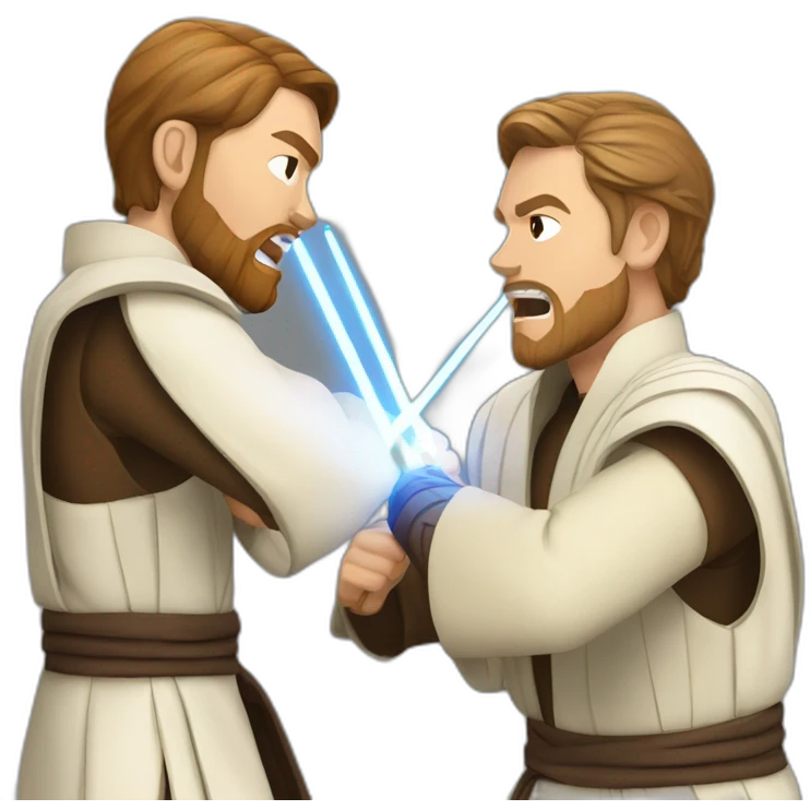 obi wan and anaking fighting emoji