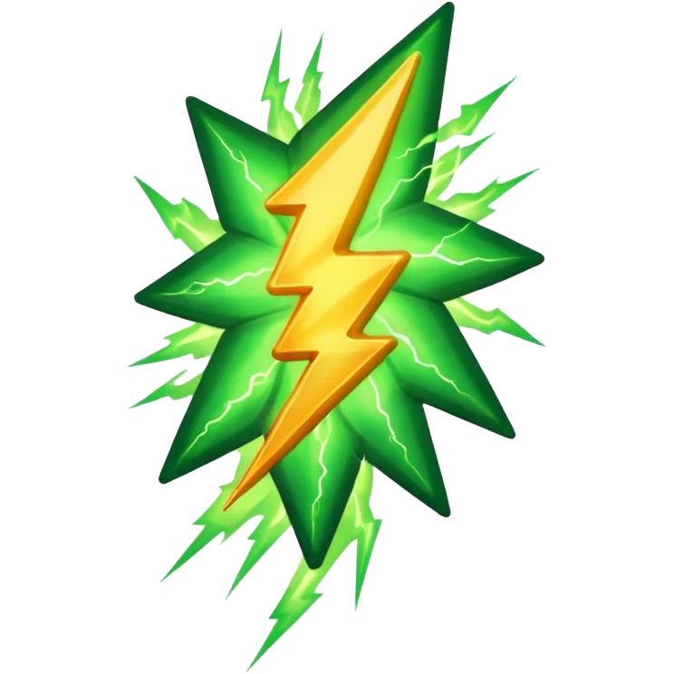 make warm light Green lightning emoji