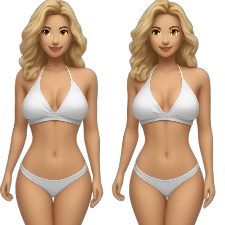 Sexy pose soft-fit Caucasian woman bikini (beach body) bed emoji