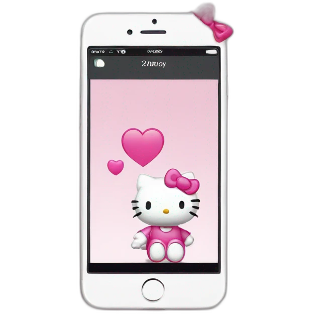 Hello kitty with an iphone emoji