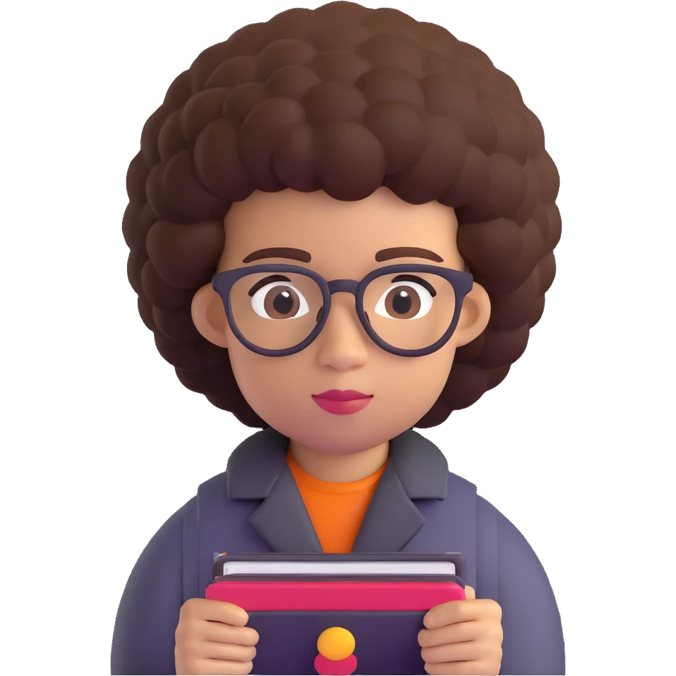 light skin nerd with afro emoji